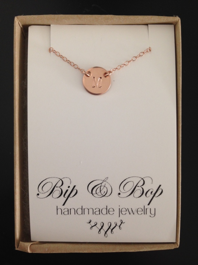 My newest initial necklace from Bip and Bop!  I love it!